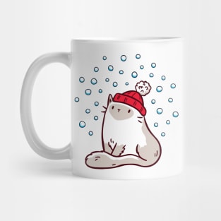 Cute Ragdoll Cat Watching Snowfall Mug